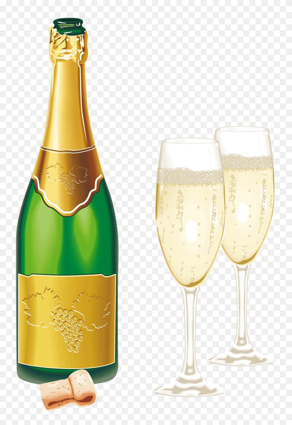 Champagne, Glass, Bottle, Alcohol, Beverage Free Png Download
