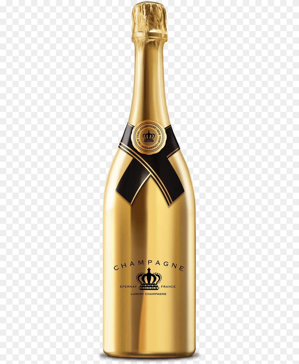 Champagne A Bottle Of Champagne Bottle Golden Champagne Bottle, Alcohol, Beer, Beverage, Liquor Free Transparent Png