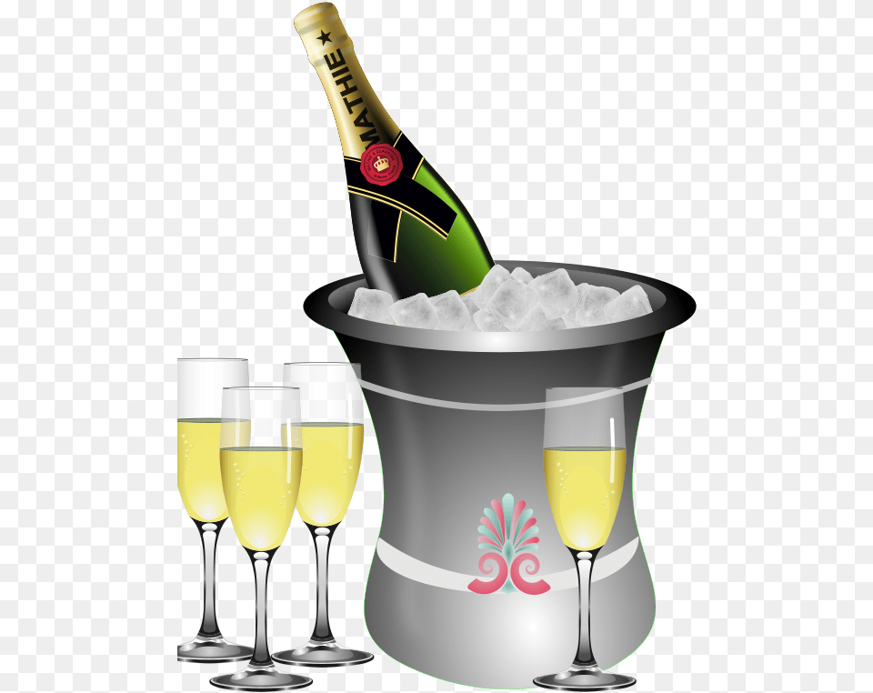 Champagne Bottle And Glasses Clipart Clipart For Champagne, Glass, Alcohol, Beverage, Beer Png