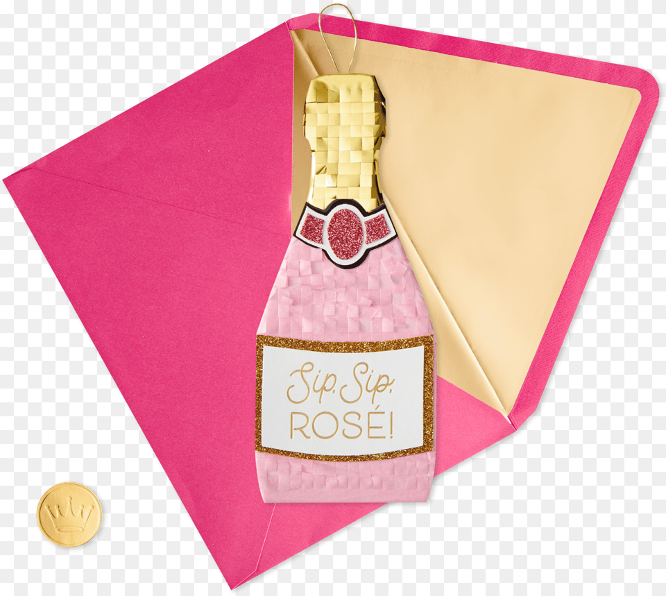 Champagne Bottle Birthday Card Bridal Shower, Envelope Png