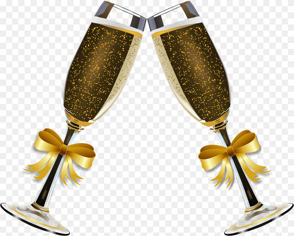 Champagne Clink Glasses Alcohol Bubble Bubbles Gold Wine Glass, Beverage, Goblet, Liquor, Wine Glass Png Image