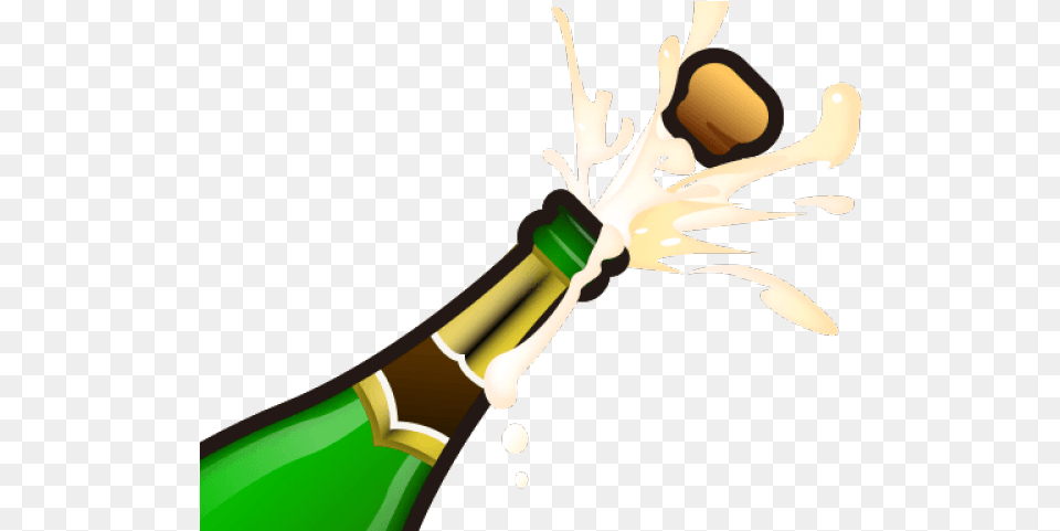 Champagne Clipart Emoji Emoticon Champagne Whatsapp, Bottle, Alcohol, Beverage, Liquor Png
