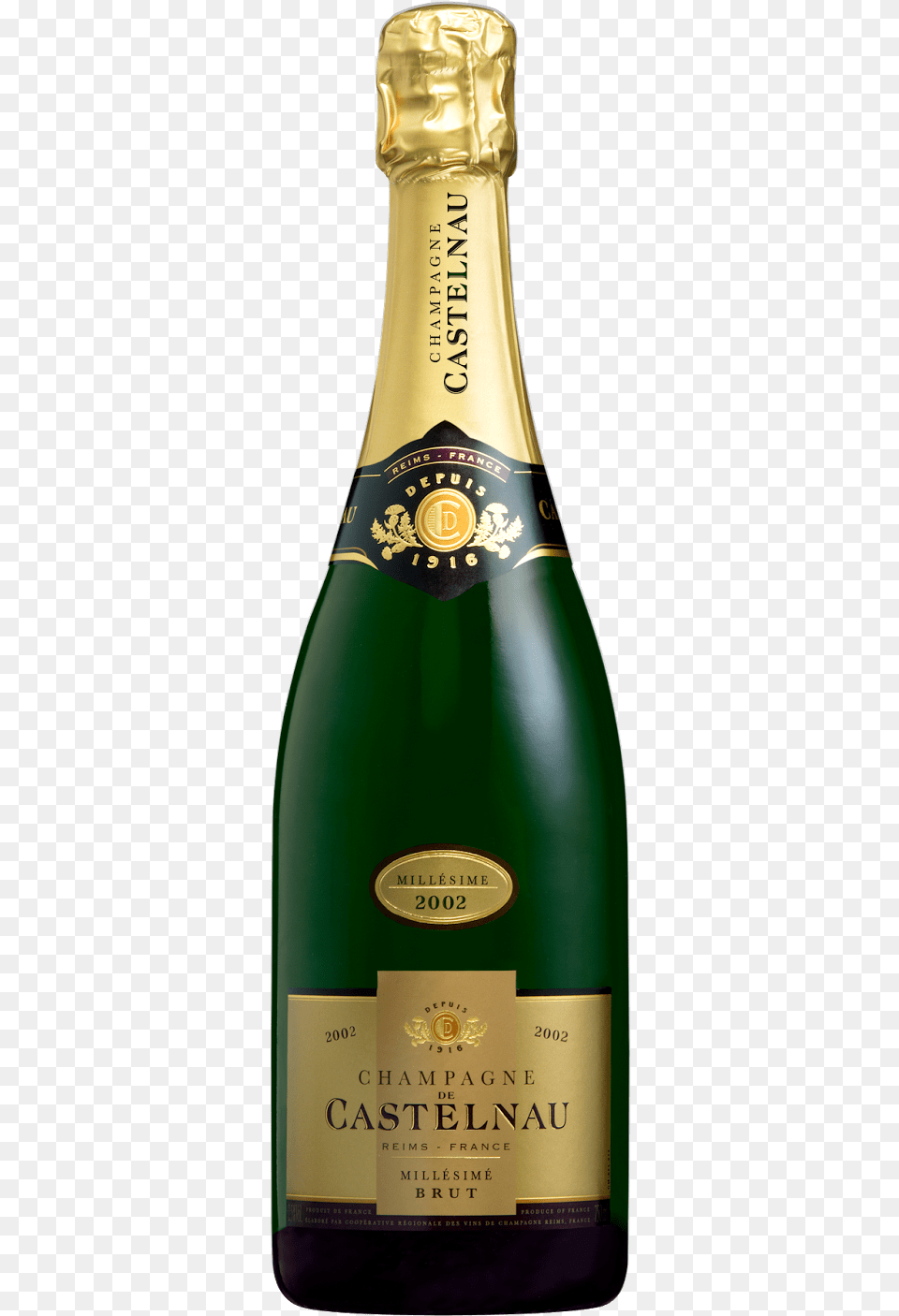 Champagne De Castelnau Brut Imperial Palace Brut Blanc De Blancs, Alcohol, Beer, Beverage, Bottle Free Transparent Png