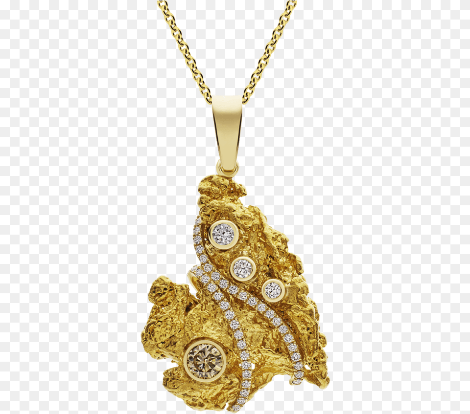Champagne Diamond Nugget Pendant This 104 Ounce Natural Pendant, Accessories, Jewelry, Necklace, Gold Free Png