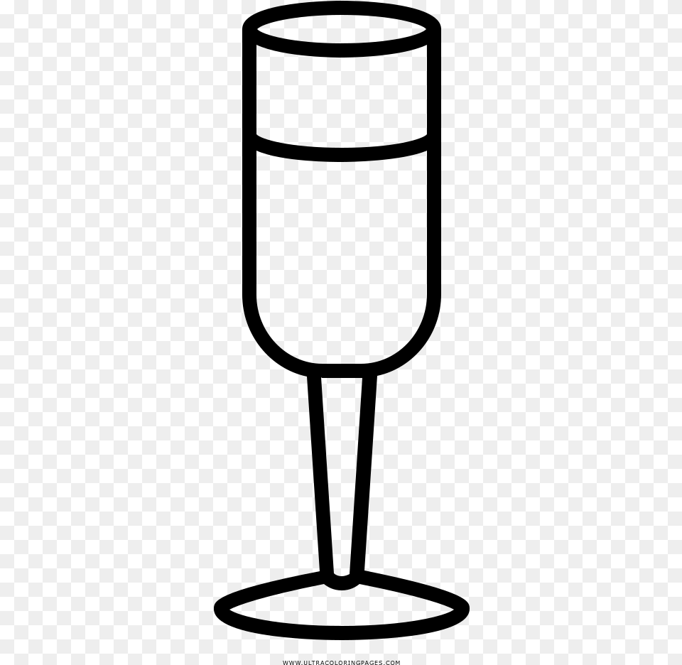 Champagne Flute Coloring Page, Gray Free Png