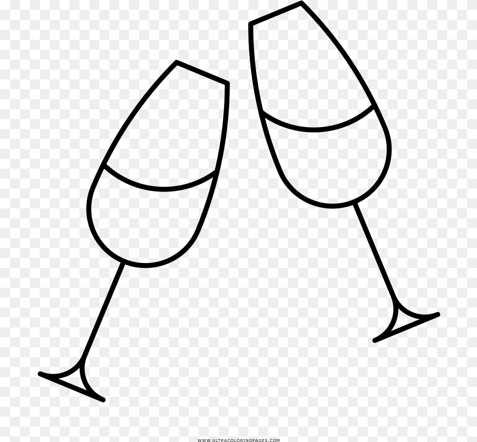 Champagne Flutes Coloring, Gray Free Png Download