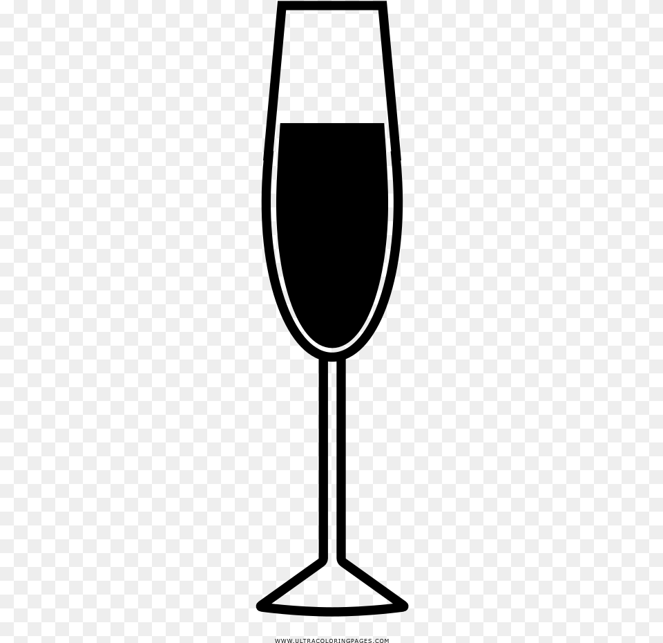 Champagne Glass Coloring, Gray Free Png Download