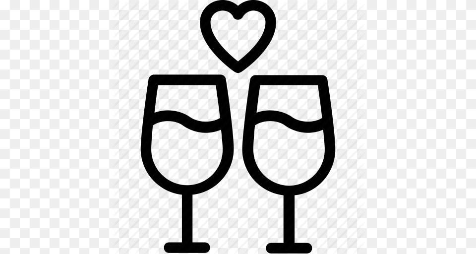 Champagne Glasses Cheers Glass Heart Wine Glass Icon, Alcohol, Beverage, Liquor, Wine Glass Free Png Download