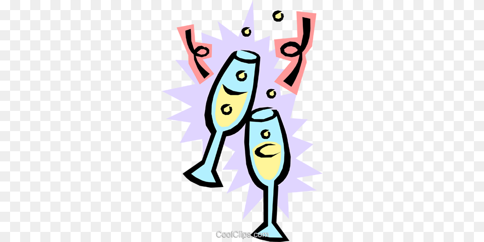 Champagne Glasses Royalty Vector Clip Art Illustration, Cutlery, Glass, Person, Device Free Transparent Png
