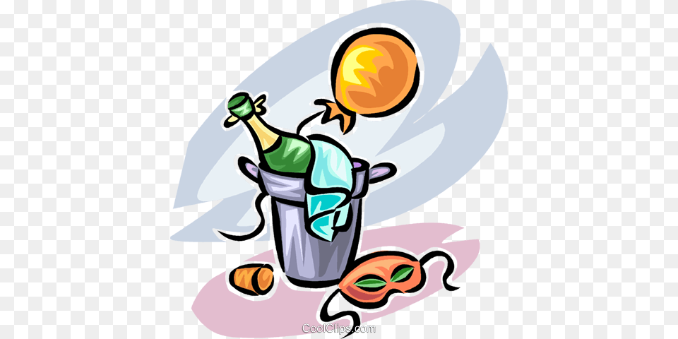 Champagne In A Bucket Of Ice Royalty Vector Clip Art, Cleaning, Person, Animal, Fish Free Png Download