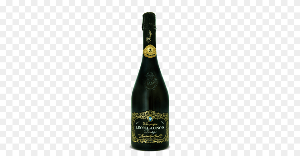 Champagne Leon Launois Prestige, Alcohol, Beer, Beverage, Bottle Png Image
