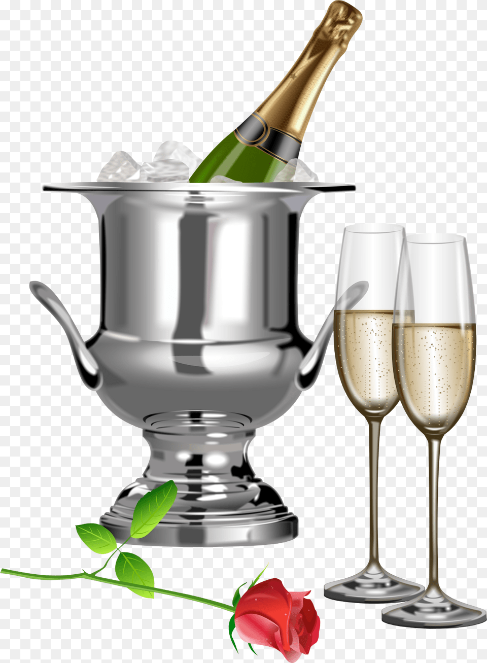 Champagne On Ice, Glass, Goblet, Alcohol, Beverage Free Png