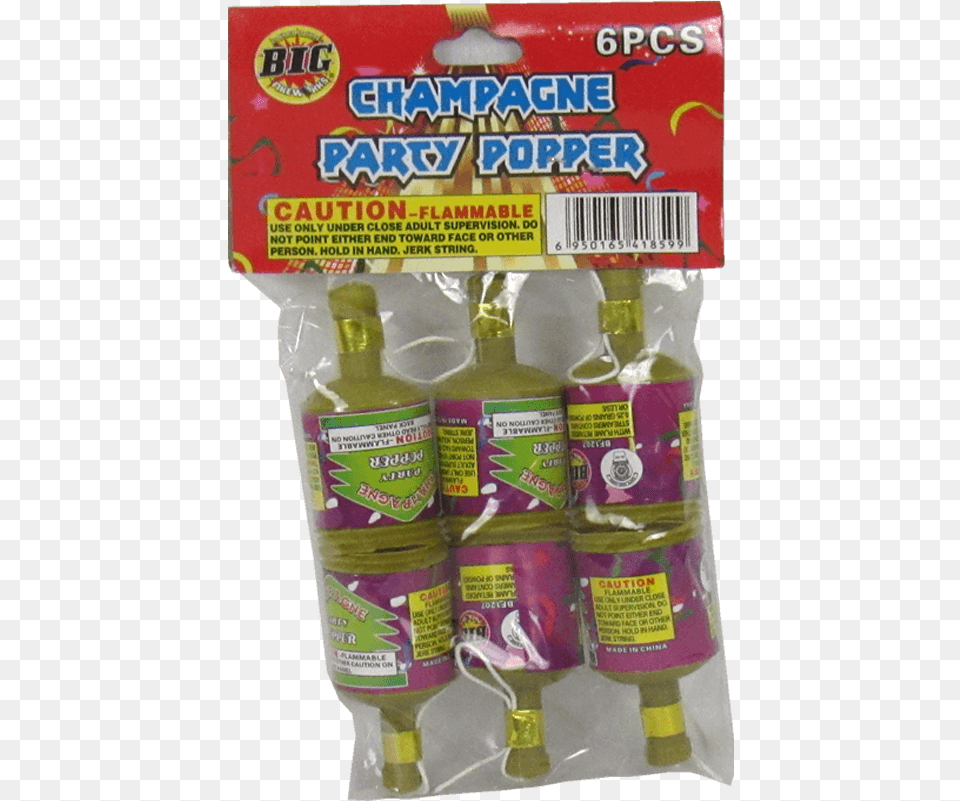 Champagne Party Poppers 6 Pack Animal Figure, Bottle, Food, Ketchup Free Png Download