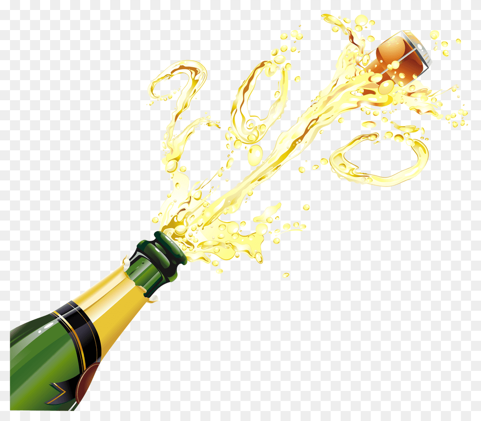 Champagne Pop, Alcohol, Beer, Beverage, Bottle Free Png Download