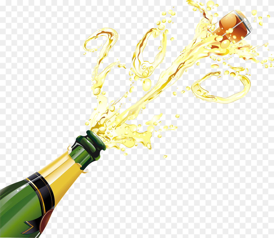 Champagne Pop Champagne Clipart Transparent Background, Alcohol, Beer, Beverage, Bottle Png