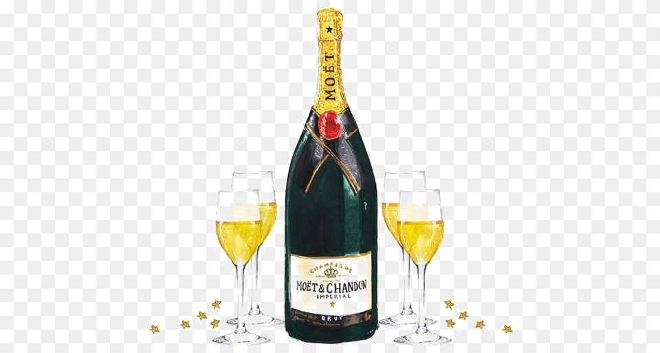 Champagne Prosecco Cocktail Wine Glass Moet Chandon Drawing, Alcohol, Beer, Beverage, Bottle Free Transparent Png
