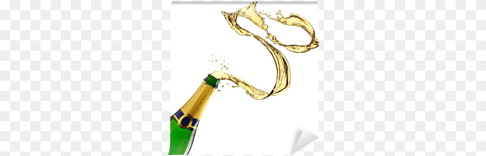 Champagne Splash Wall Mural Pixers Champagne, Alcohol, Beer, Beverage, Bottle Free Transparent Png
