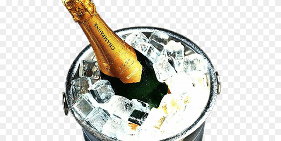 Champagne Transparent Images Champagne Bottle In The Ice Bucket, Alcohol, Beer, Beverage Free Png Download