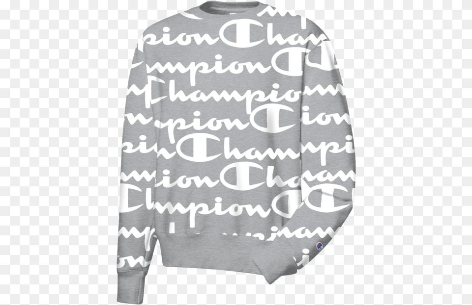 Champion Reverse Weave Aop Crew, Clothing, Knitwear, Long Sleeve, Sleeve Free Transparent Png
