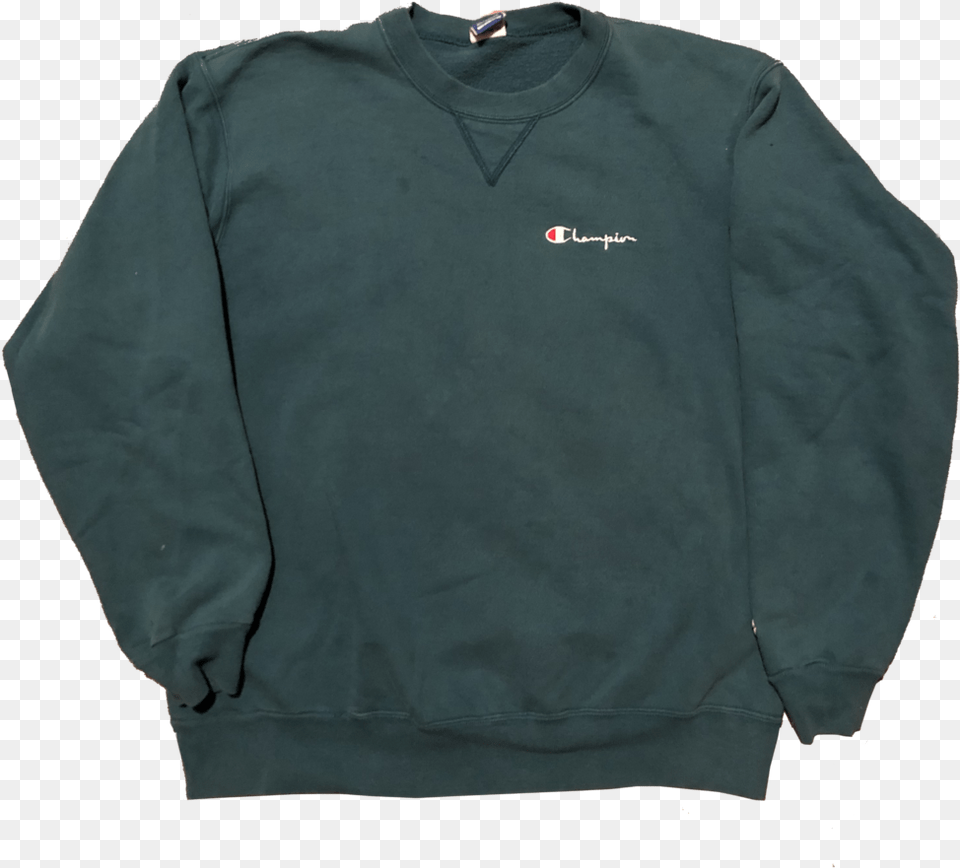 Champion Spell Out Crewneck Teal Green Size X Crew Neck, Clothing, Knitwear, Sweater, Sweatshirt Free Transparent Png