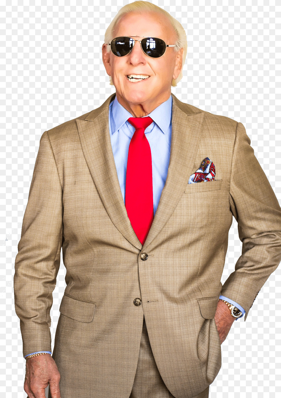 Championship Gold Custom Suit Ric Flair Collection Ric Flair In A Suit, Accessories, Sunglasses, Jacket, Formal Wear Png