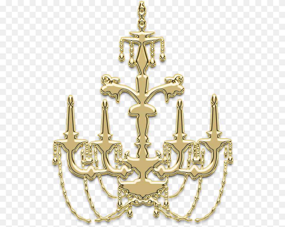 Chandelier Gold Vintage Photo Candelabro, Lamp Free Png