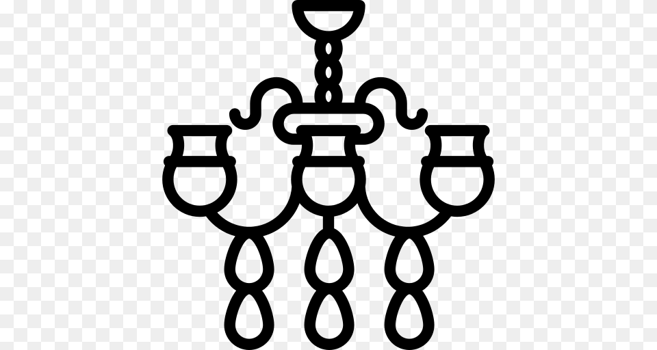 Chandelier Icon, Gray Png