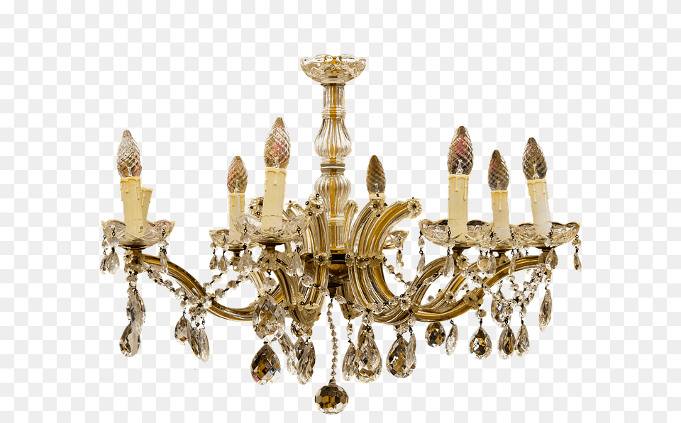 Chandelier Pic Transparent Gold Chandelier, Lamp, Crystal Png