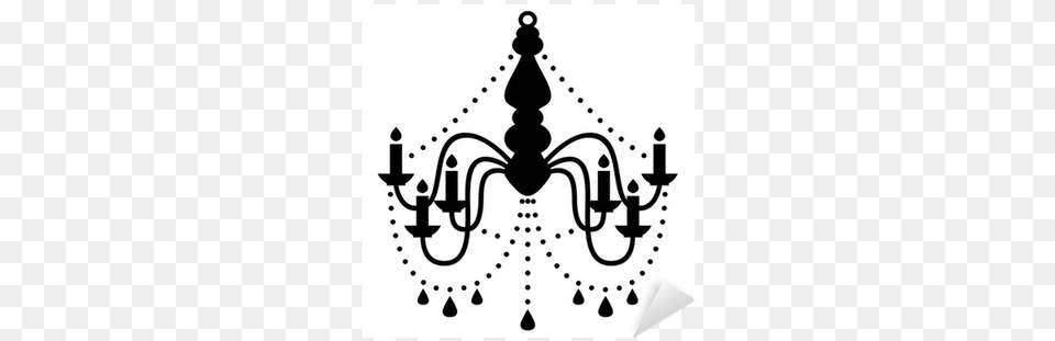 Chandelier Silhouette Isolated On White Sticker Pixers Chandelier Vector, Lamp Png Image