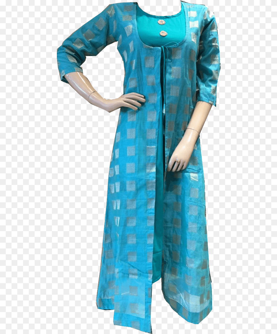 Chanderi Kurti Silk, Clothing, Coat, Adult, Female Free Png