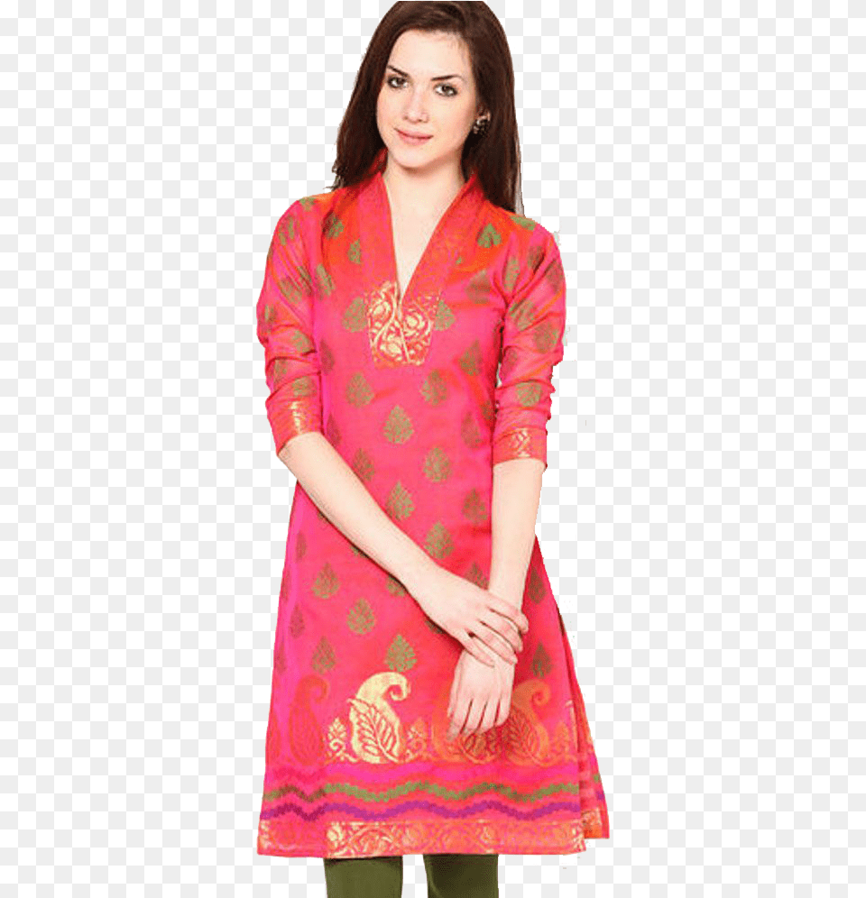 Chanderi Kurti Pics Formal Wear, Adult, Blouse, Clothing, Dress Png Image