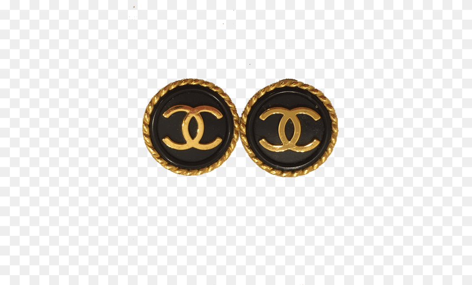 Chanel Gold Amp Black Logo Earrings Cake, Accessories, Earring, Jewelry, Locket Free Transparent Png