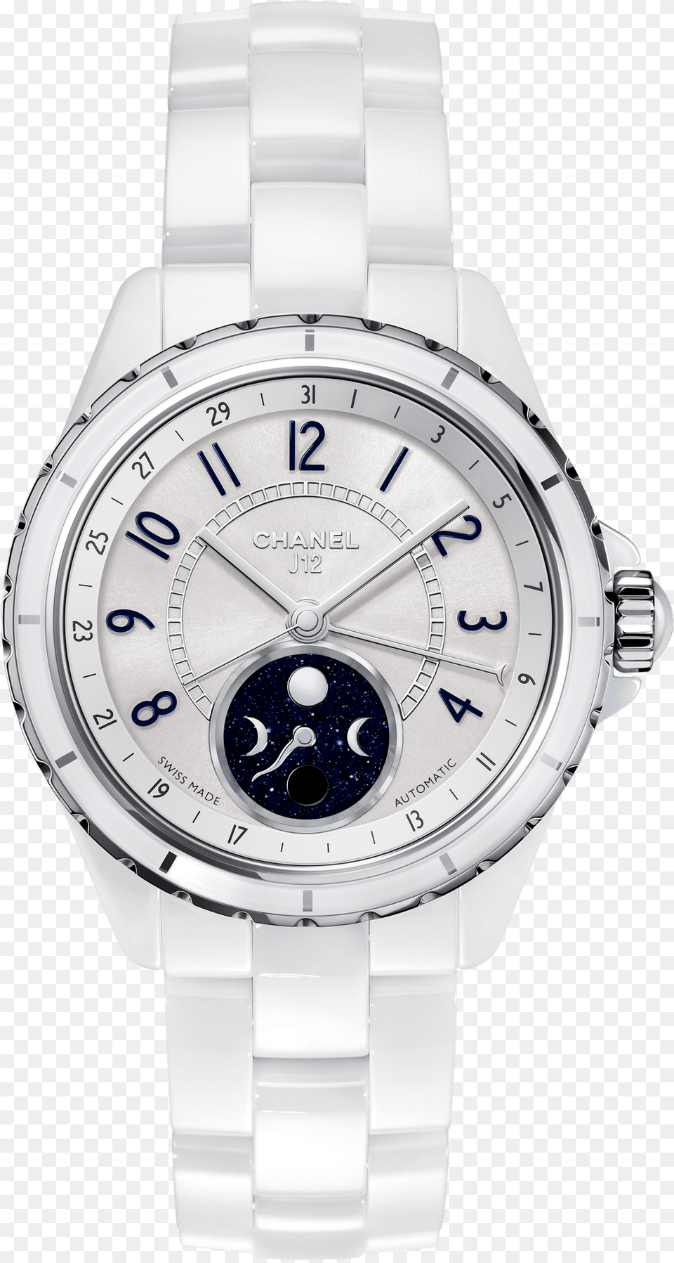 Chanel J12 Moonphase Watch, Arm, Body Part, Person, Wristwatch Free Png