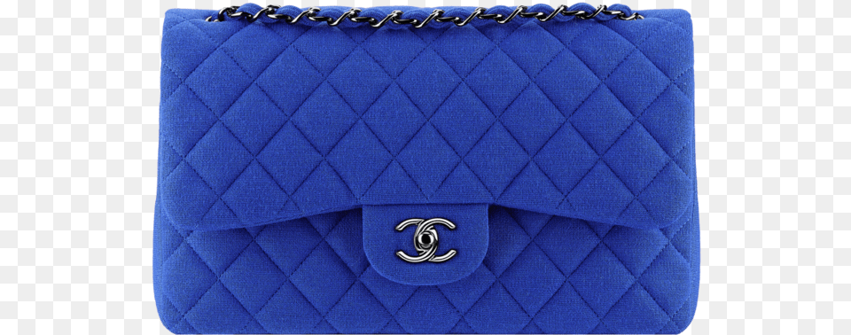 Chanel Medium Blue Jersey Flap Bag Wallet, Accessories, Handbag, Purse Png