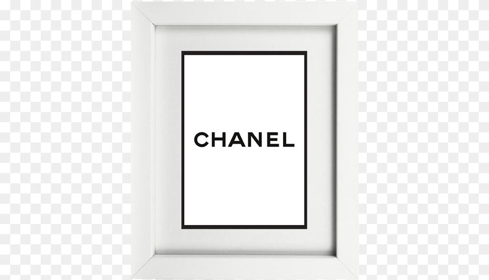 Chanel Text White Frame Signage Png Image