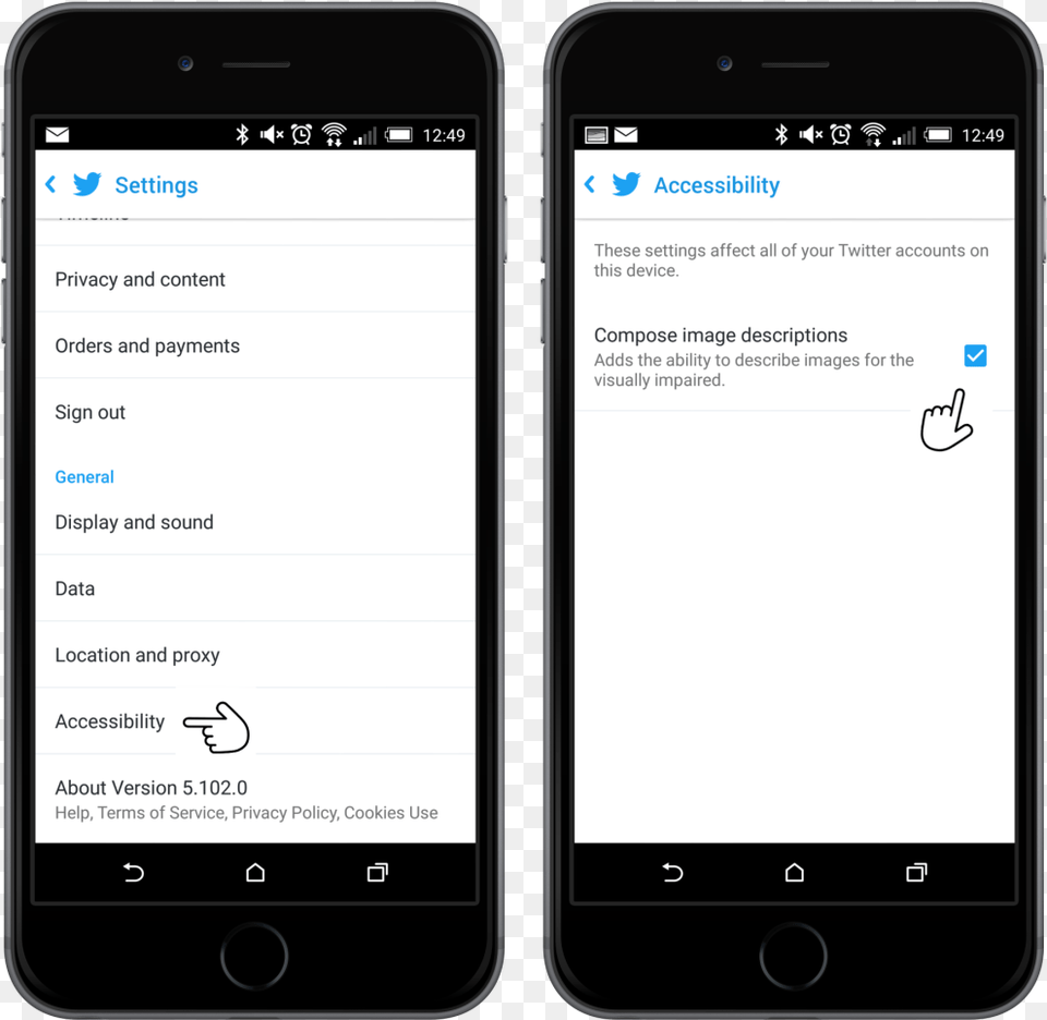 Change Your Twitter Accessibility Settings Separator Single Line Etched, Electronics, Mobile Phone, Phone, Iphone Free Png