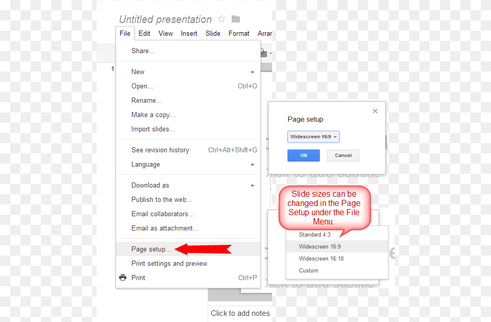 Changes To Slide Size Can Also Be Accessed By Clicking Google Slides, Page, Text Free Png