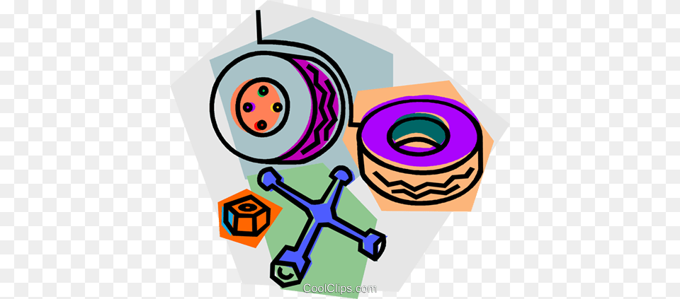 Changing A Flat Tire Royalty Vector Clip Art Illustration, Rotor, Coil, Machine, Spiral Png Image
