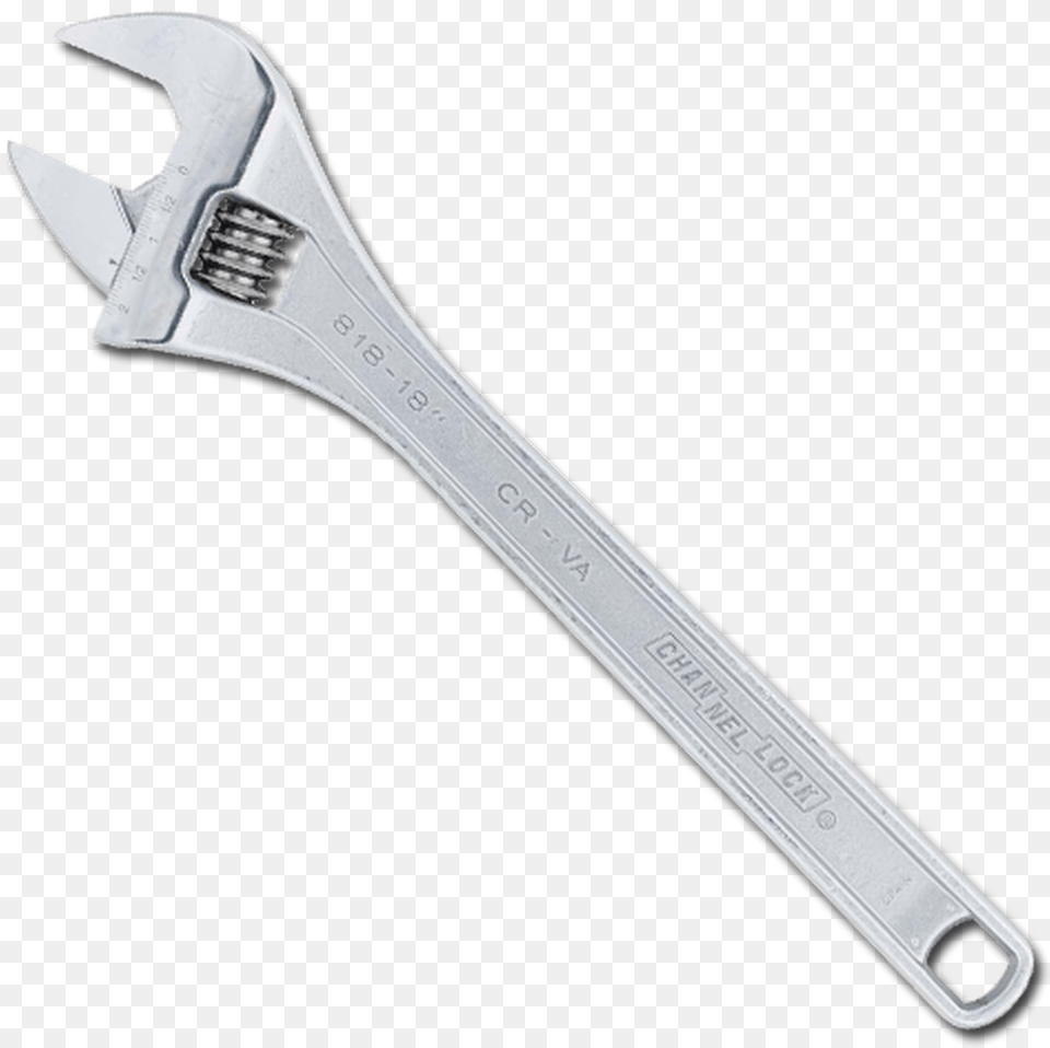 Channellock 818 Adjustable Spanner, Wrench, Blade, Dagger, Knife Free Transparent Png