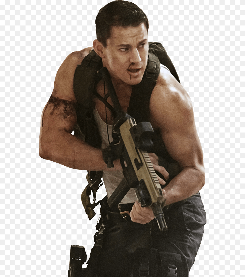 Channing Tatum Clipart Channing Tatum White House Down, Weapon, Firearm, Person, Man Png