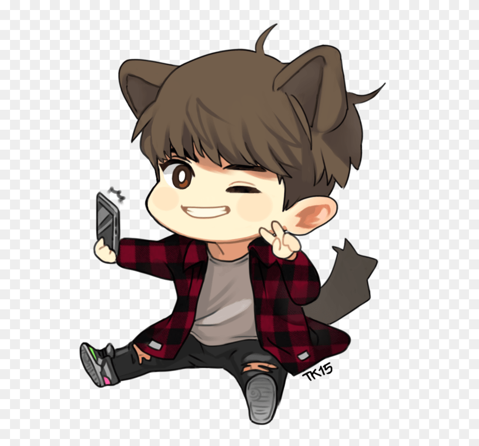 Chanyeol Chibi Book, Comics, Publication, Baby Png Image