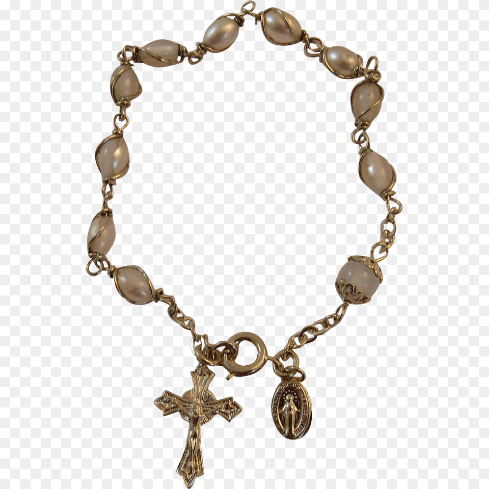 Chaplet Rosary Bracelet With Mary Medal And Jesus, Accessories, Jewelry, Necklace Png Image
