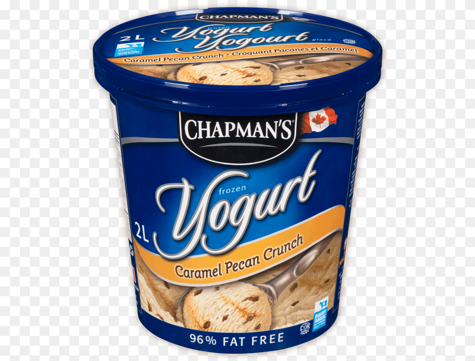 Chapman S Caramel Pecan Crunch Frozen Yogurt Chapmans Ice Cream Yogurt, Dessert, Food, Ice Cream, Bread Png Image