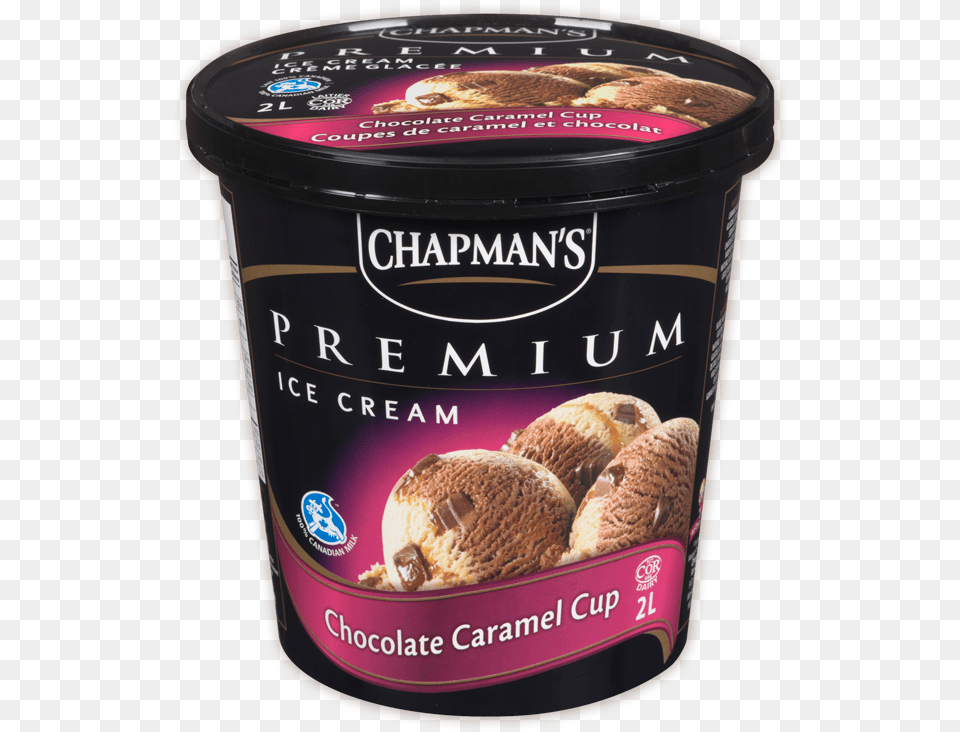 Chapman S Premium Chocolate Caramel Cup Ice Cream Chapmans Vanilla Ice Cream, Dessert, Food, Ice Cream, Can Free Png