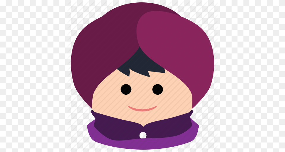 Char Head Wrap Male Man Sikhs Turban Icon, Clothing, Hat, Purple, Cap Png