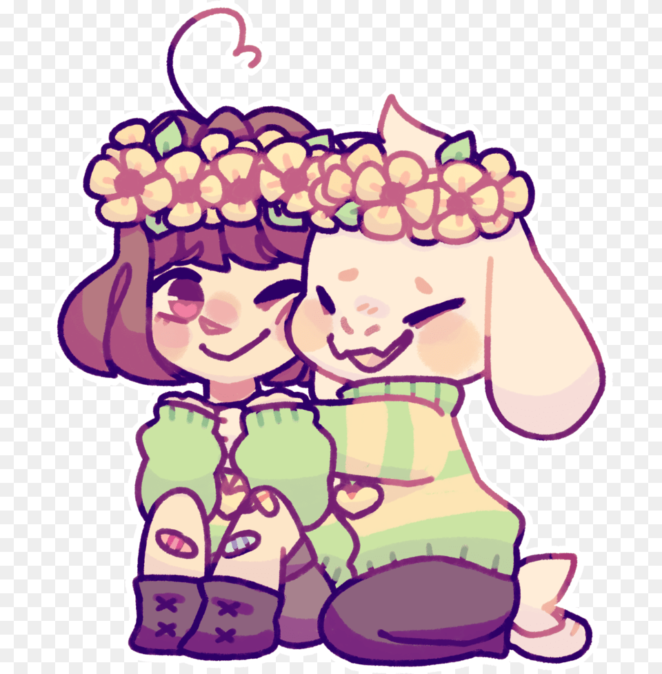 Chara And Asriel Cute, Purple, Baby, Person, Face Free Png Download