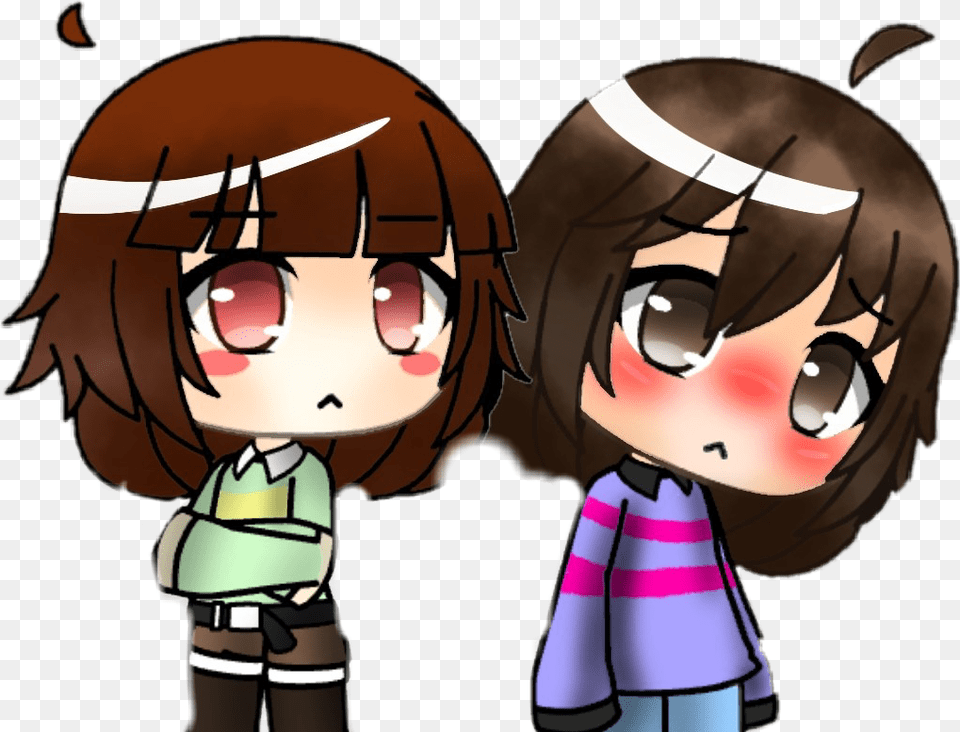 Chara Gacha Frisk Undertale Gachalife Love War Frisk And Chara Gacha Life, Book, Comics, Publication, Baby Free Png Download