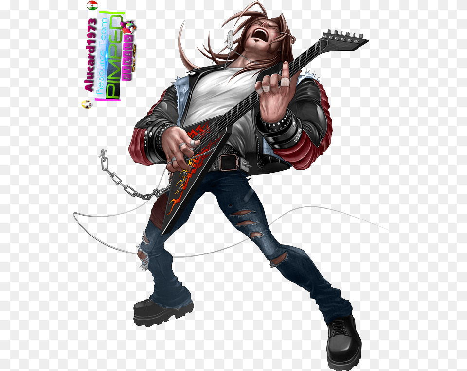 Character Axel Steel Guitar Hero Rock And Roll Bard, Adult, Person, Woman, Female Free Png