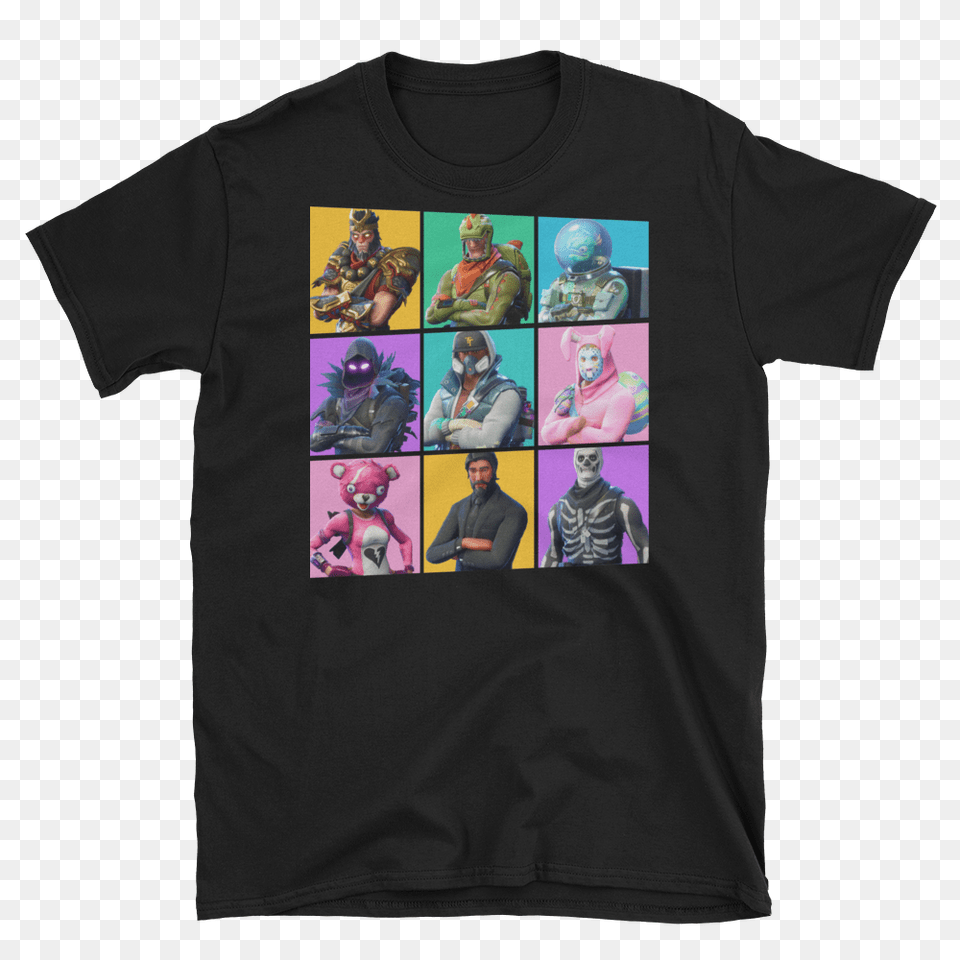 Character Collage Fortnite Players, T-shirt, Clothing, Adult, Person Png Image