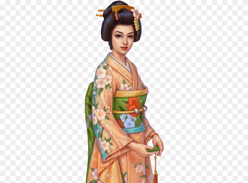 Character Geisha Geisha, Adult, Robe, Person, Gown Png